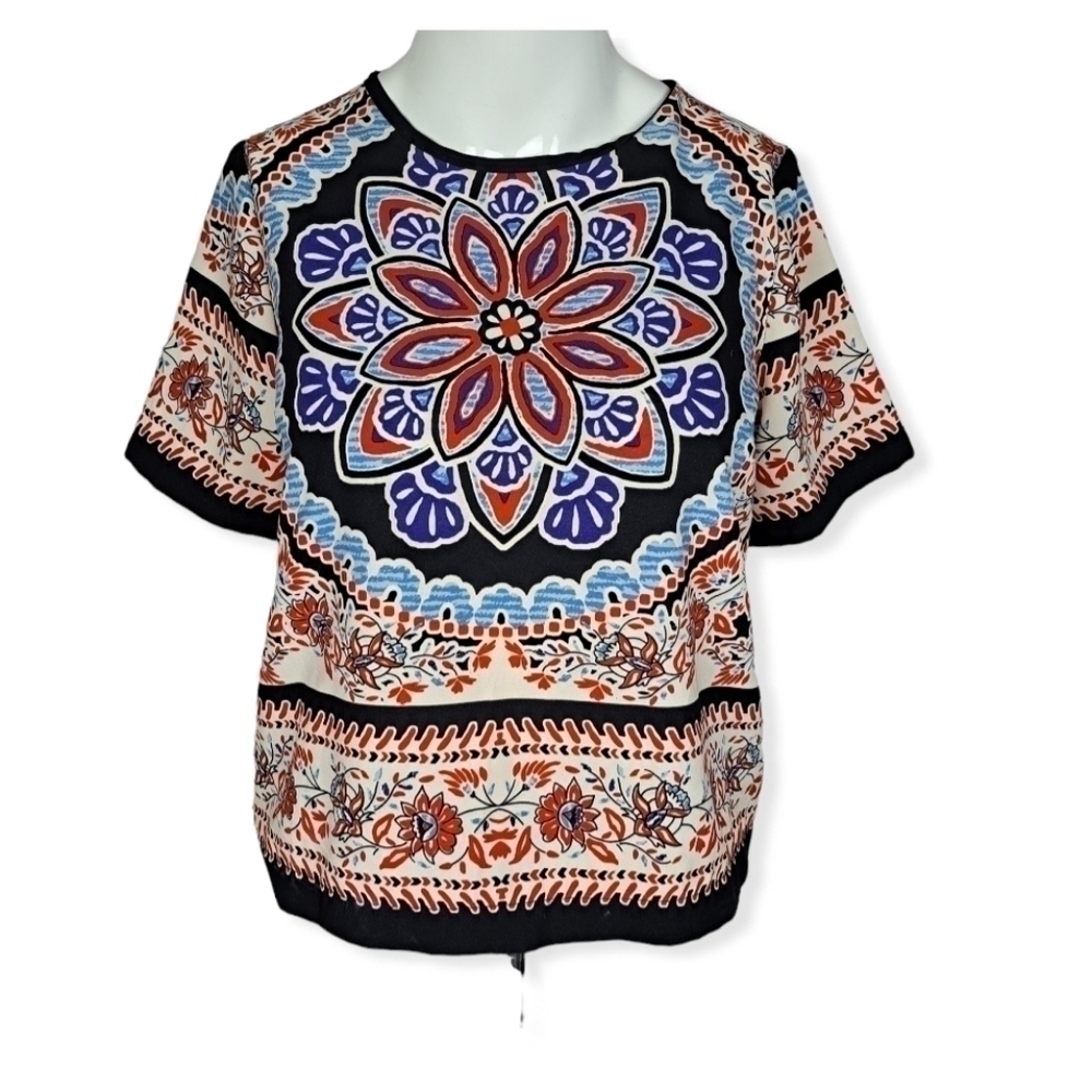 𝅺top Shop Scarf Print‎ Placement Tee